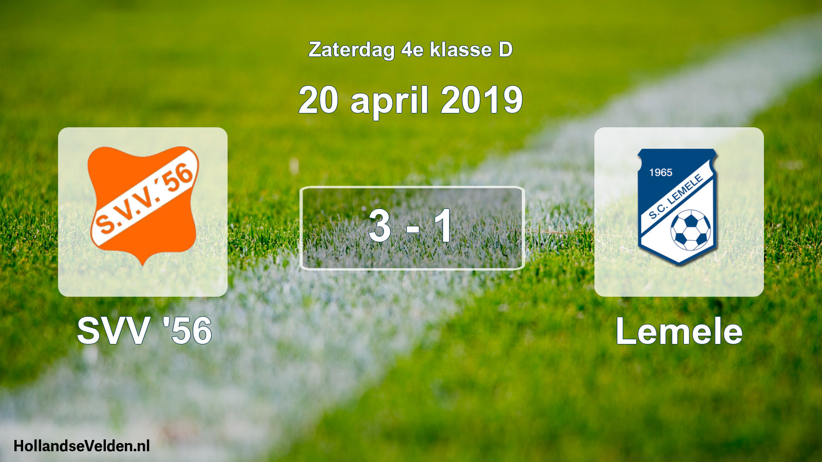 Total number of matches played: SVV '56 - Lemele 3 - 1 (20 April 2019)