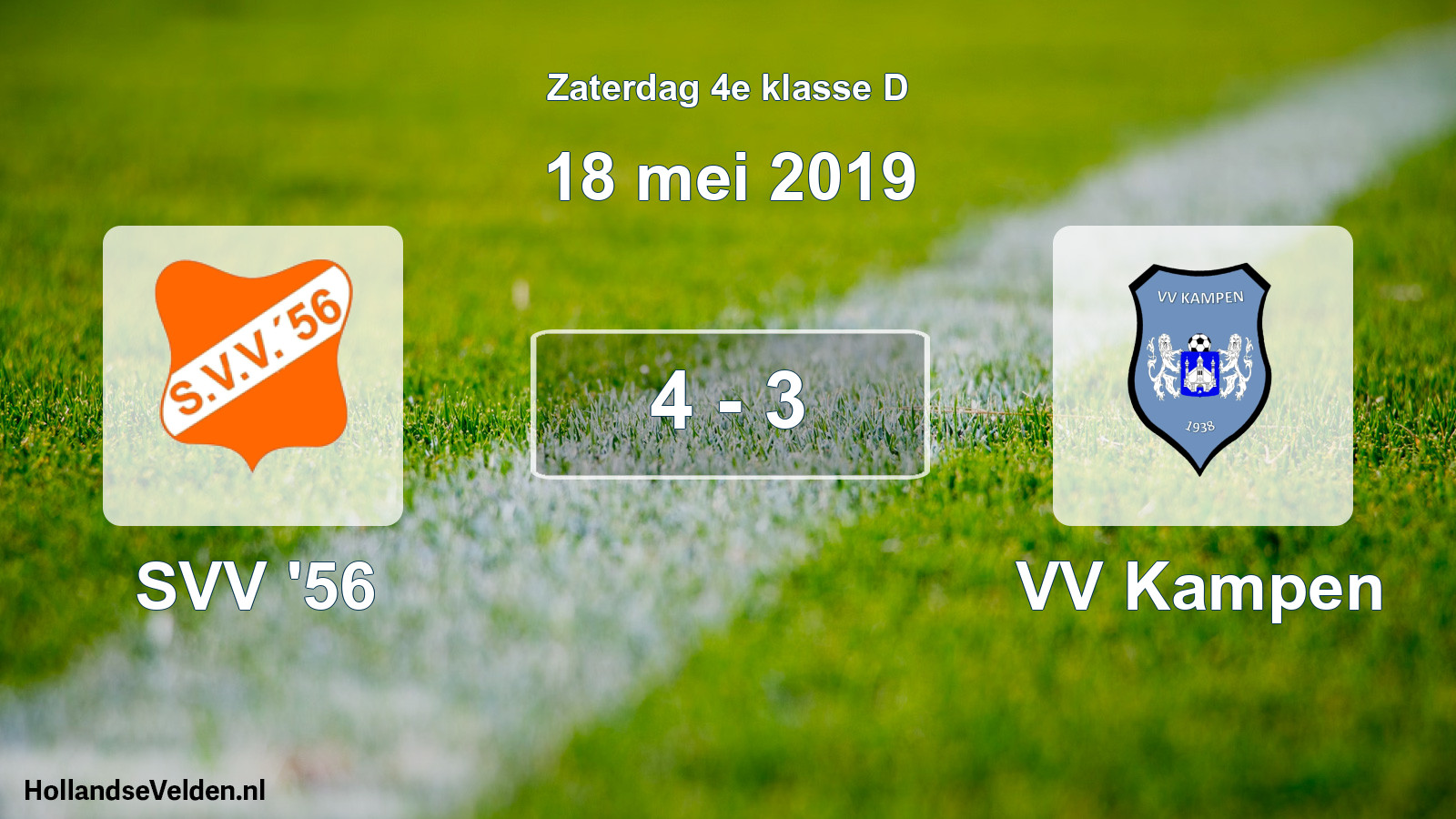 Total number of matches played: SVV '56 - VV Kampen 4 - 3 (18 May 2019)