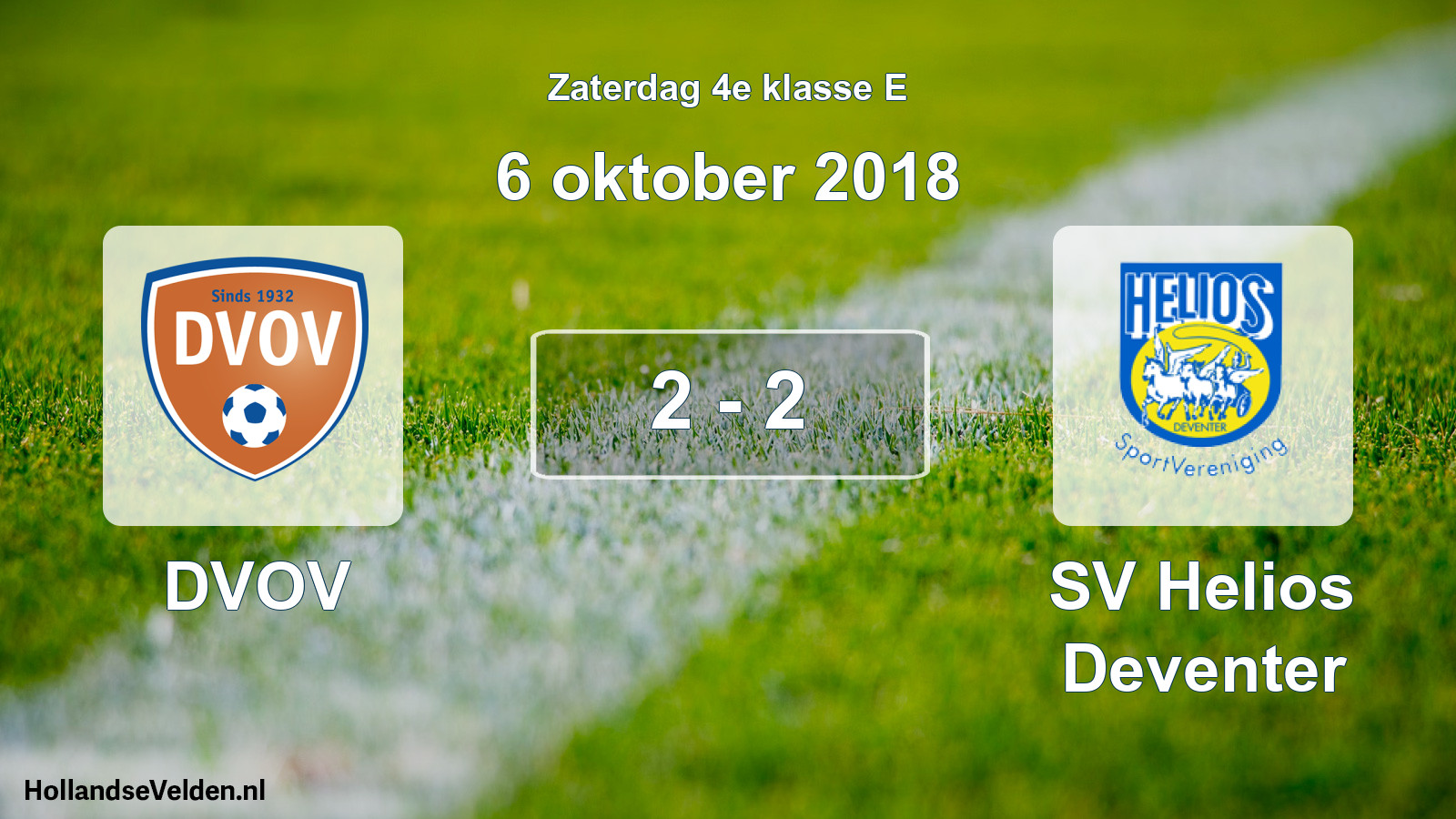 Total number of matches played: DVOV - SV Helios Deventer 2 - 2 (6 October 2018)