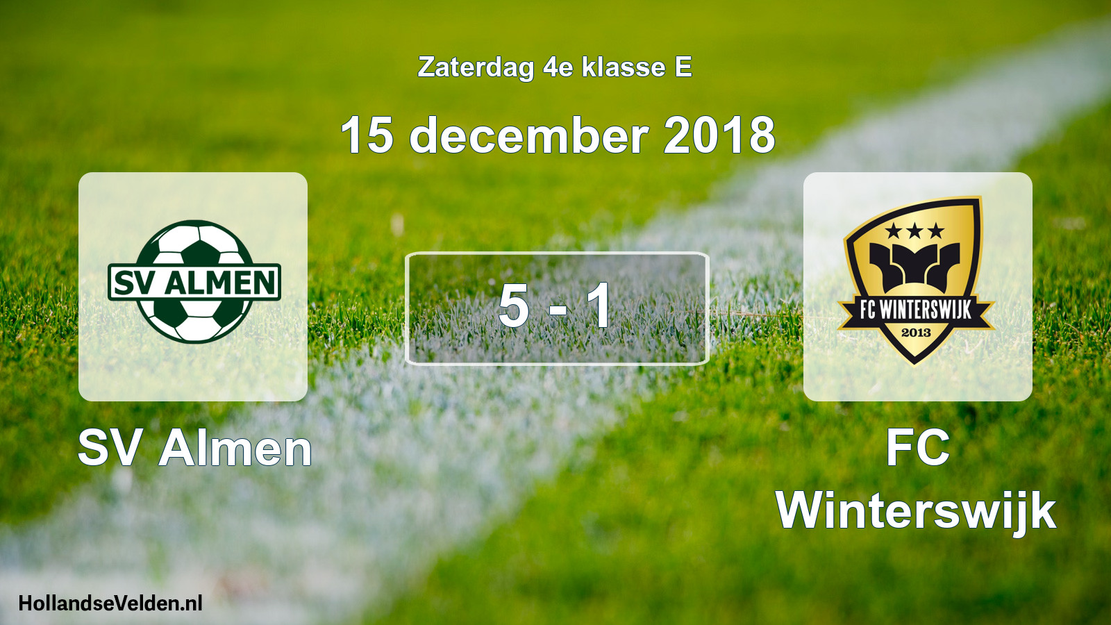 Total number of matches played: SV Almen - FC Winterswijk 5 - 1 (15 December 2018)