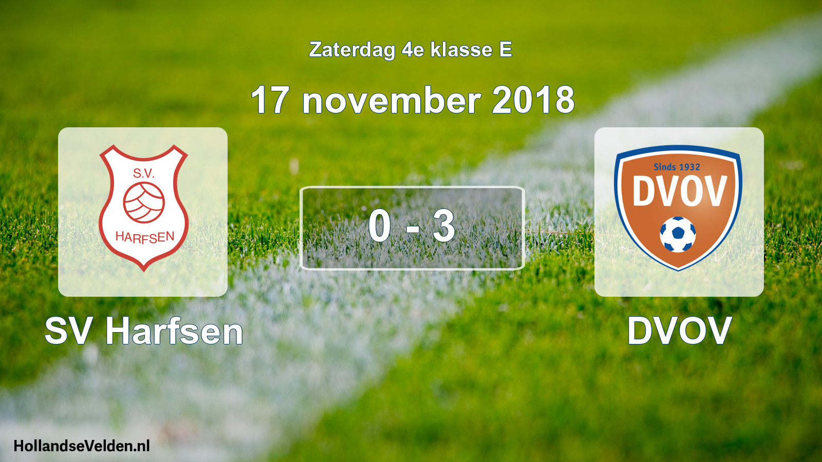 Total number of matches played: SV Harfsen - DVOV 0 - 3 (17 November 2018)