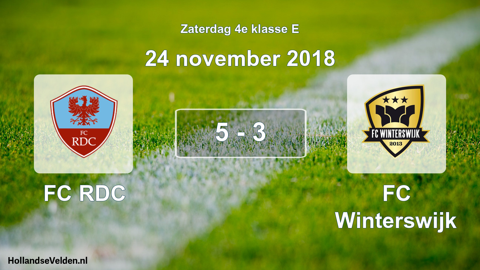 Total number of matches played: FC RDC - FC Winterswijk 5 - 3 (24 November 2018)