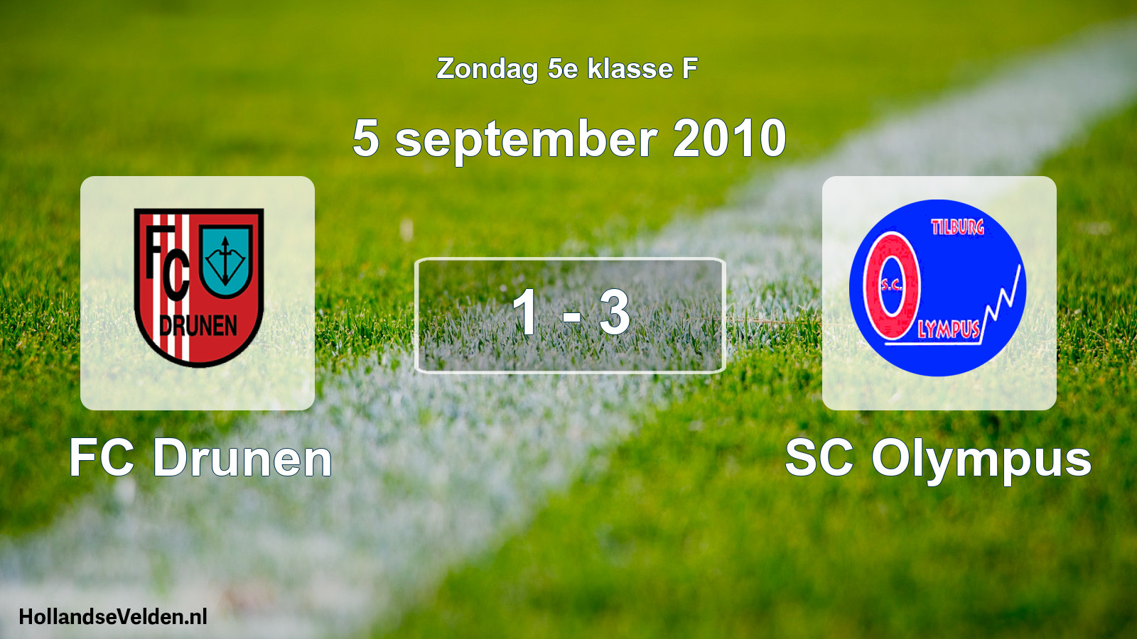 Total number of matches played: FC Drunen - SC Olympus 1 - 3 (5 September 2010)