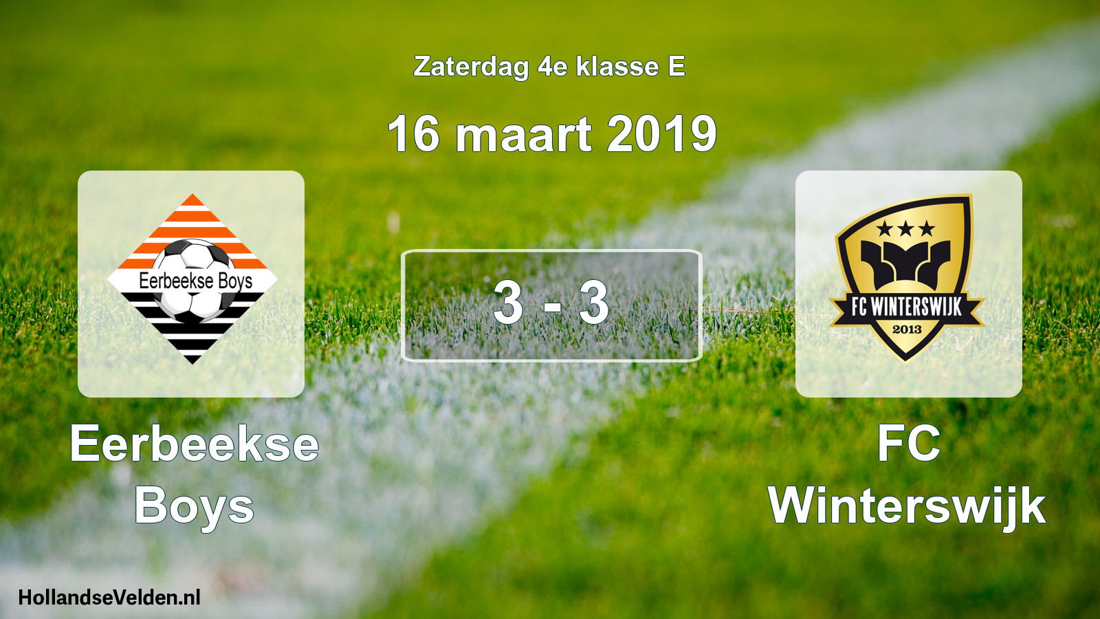 Total number of matches played: Eerbeekse Boys - FC Winterswijk 3 - 3 (16 March 2019)