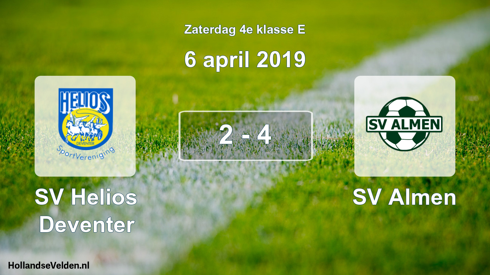 Total number of matches played: SV Helios Deventer - SV Almen 2 - 4 (6 April 2019)
