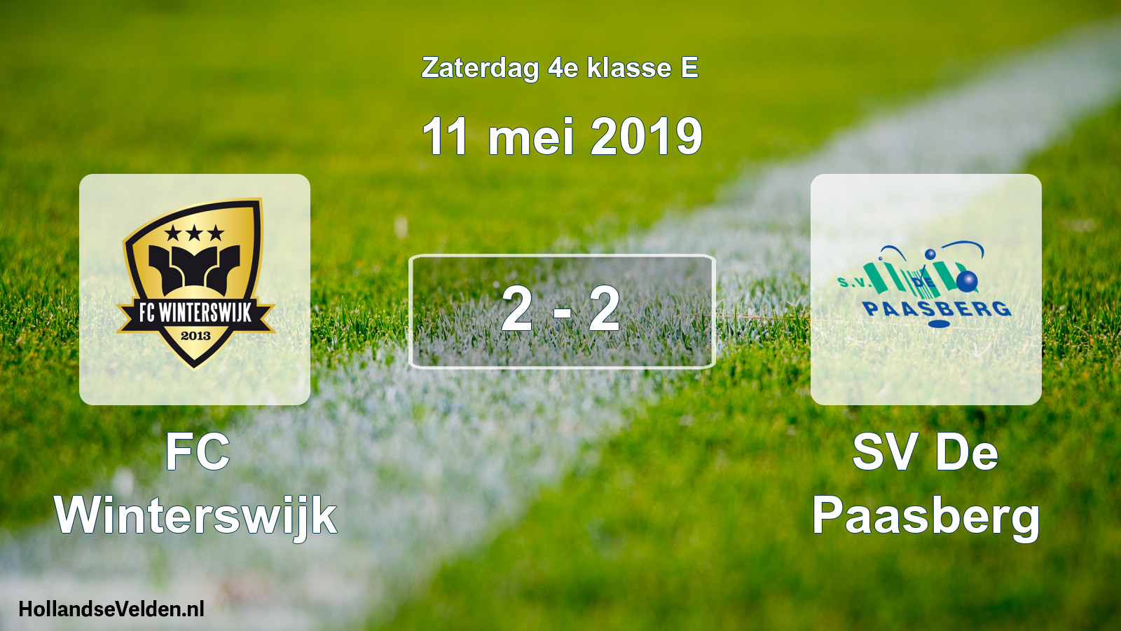 Total number of matches played: FC Winterswijk - SV De Paasberg 2 - 2 (11 May 2019)