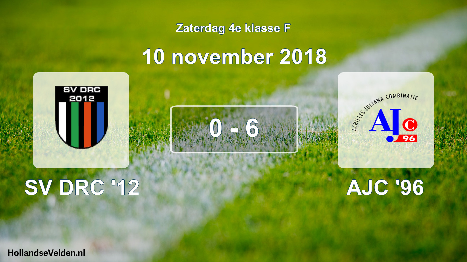 Total number of matches played: SV DRC '12 - AJC '96 0 - 6 (10 November 2018)