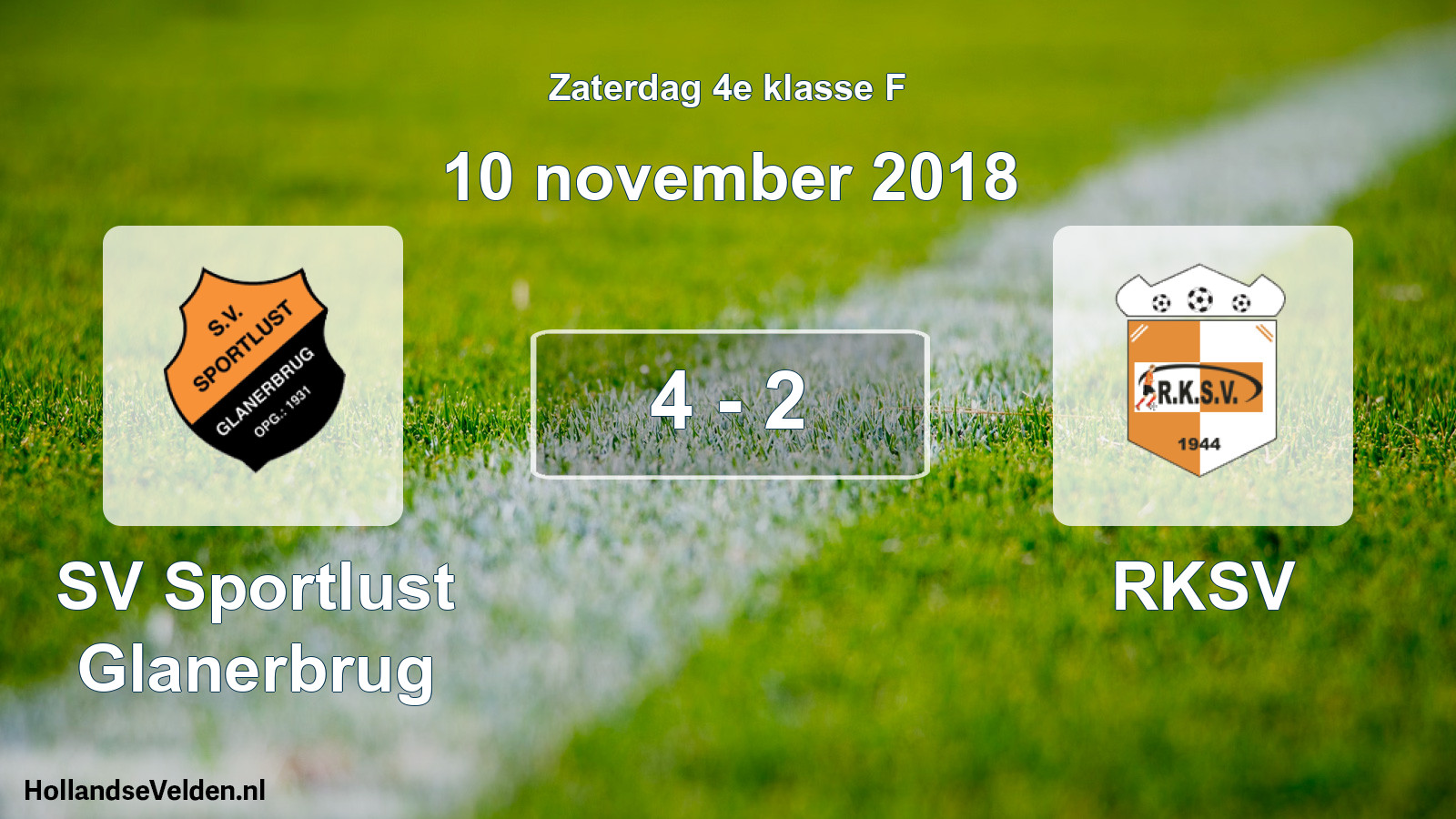 Total number of matches played: SV Sportlust Glanerbrug - RKSV 4 - 2 (10 November 2018)