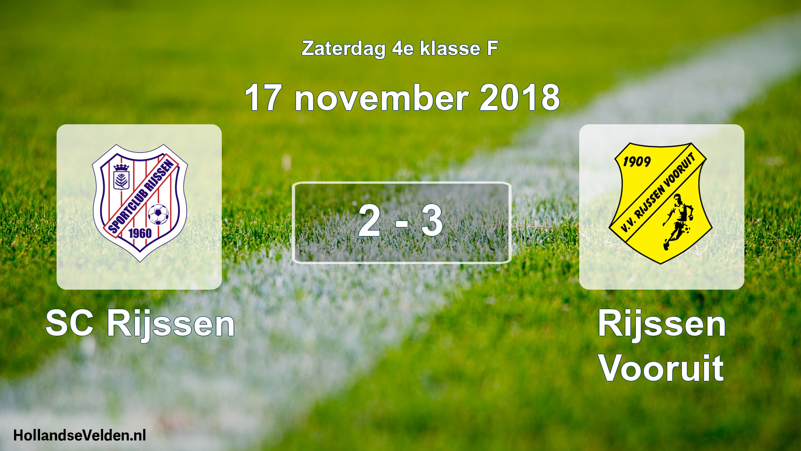 Total number of matches played: SC Rijssen - Rijssen Vooruit 2 - 3 (17 November 2018)