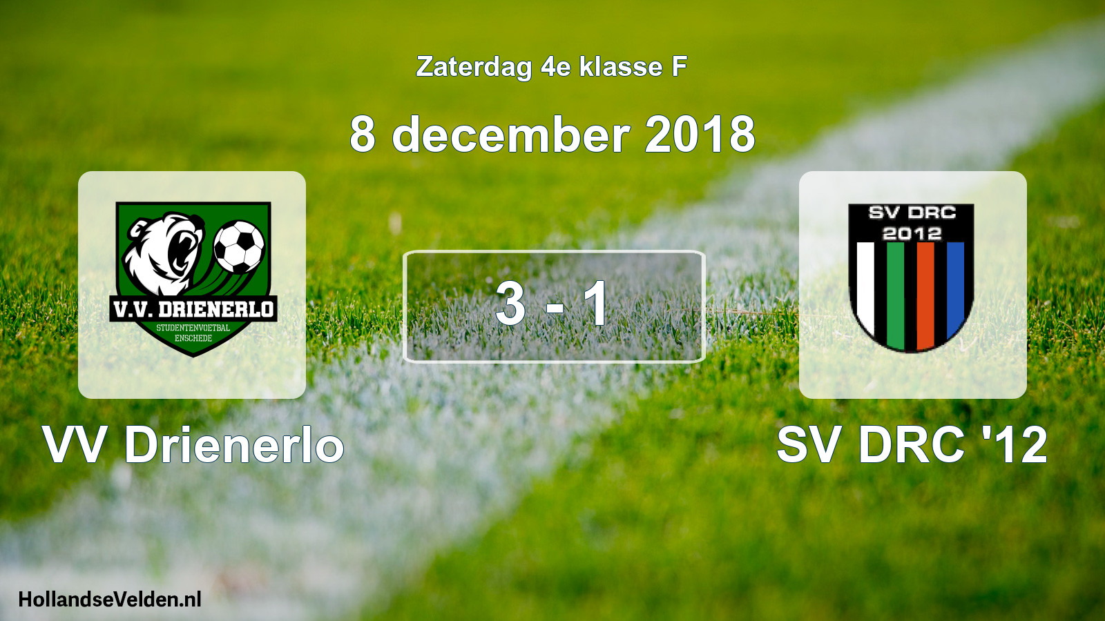 Total number of matches played: VV Drienerlo - SV DRC '12 3 - 1 (8 December 2018)