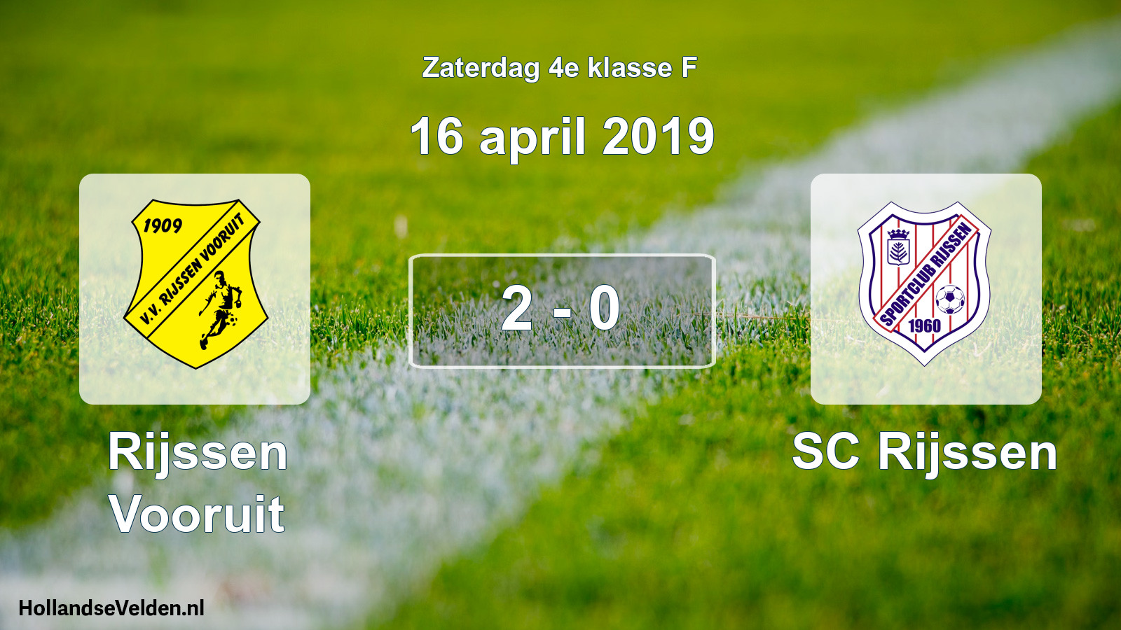 Total number of matches played: Rijssen Vooruit - SC Rijssen 2 - 0 (16 April 2019)