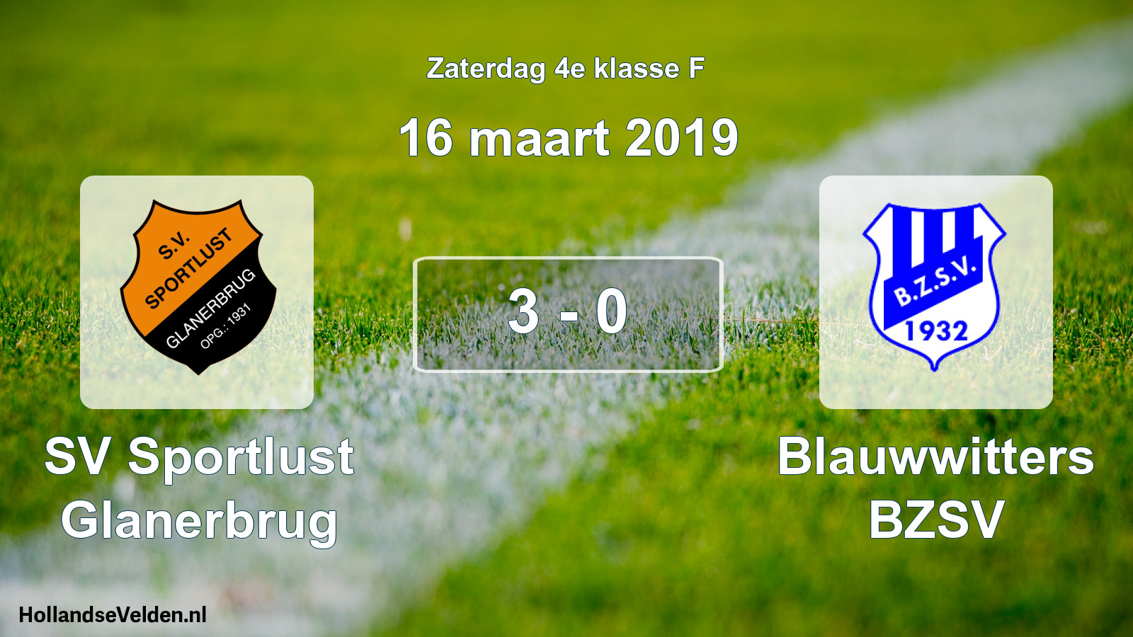 Total number of matches played: SV Sportlust Glanerbrug - Blauwwitters BZSV 3 - 0 (16 March 2019)