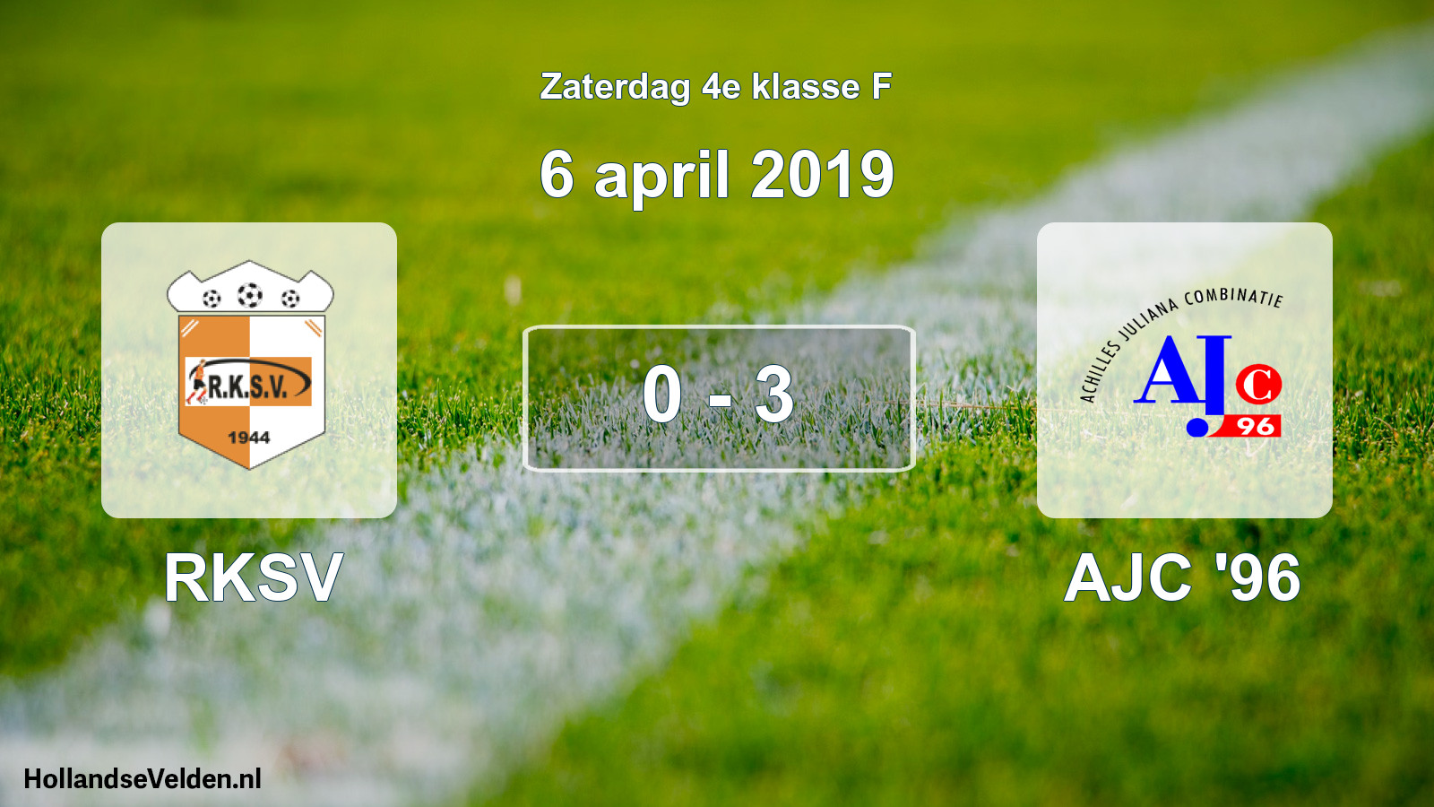 Total number of matches played: RKSV - AJC '96 0 - 3 (6 April 2019)