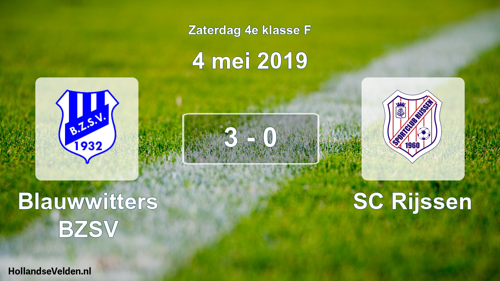 Total number of matches played: Blauwwitters BZSV - SC Rijssen 3 - 0 (4 May 2019)