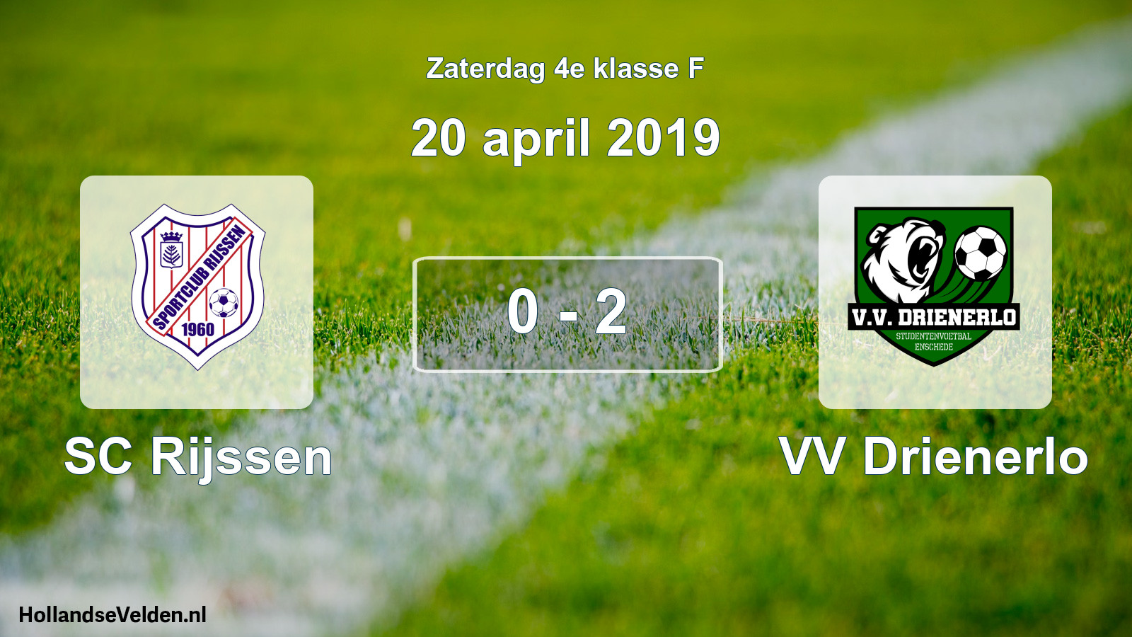 Total number of matches played: SC Rijssen - VV Drienerlo 0 - 2 (20 April 2019)