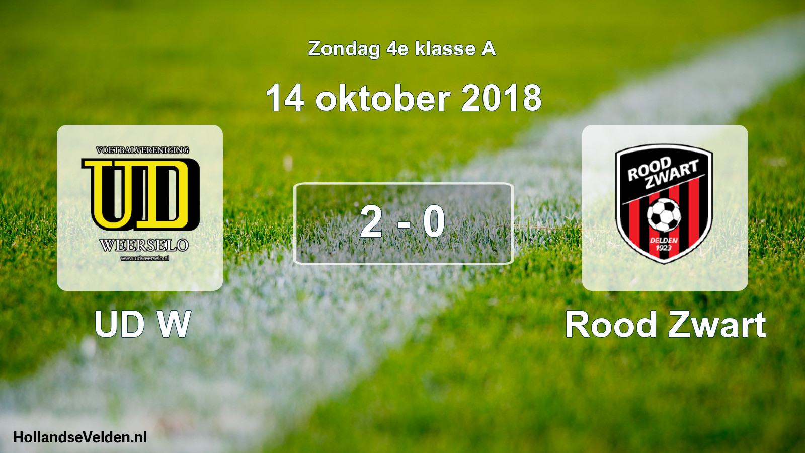 Total number of matches played: UD W - Rood Zwart 2 - 0 (14 October 2018)