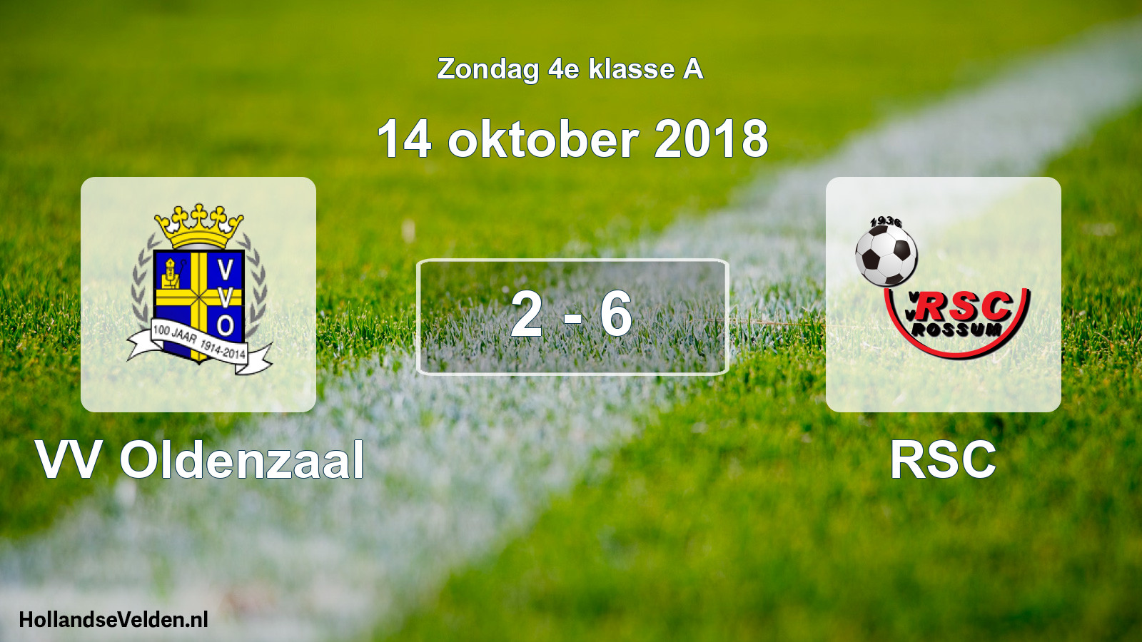 Total number of matches played: VV Oldenzaal - RSC 2 - 6 (14 October 2018)