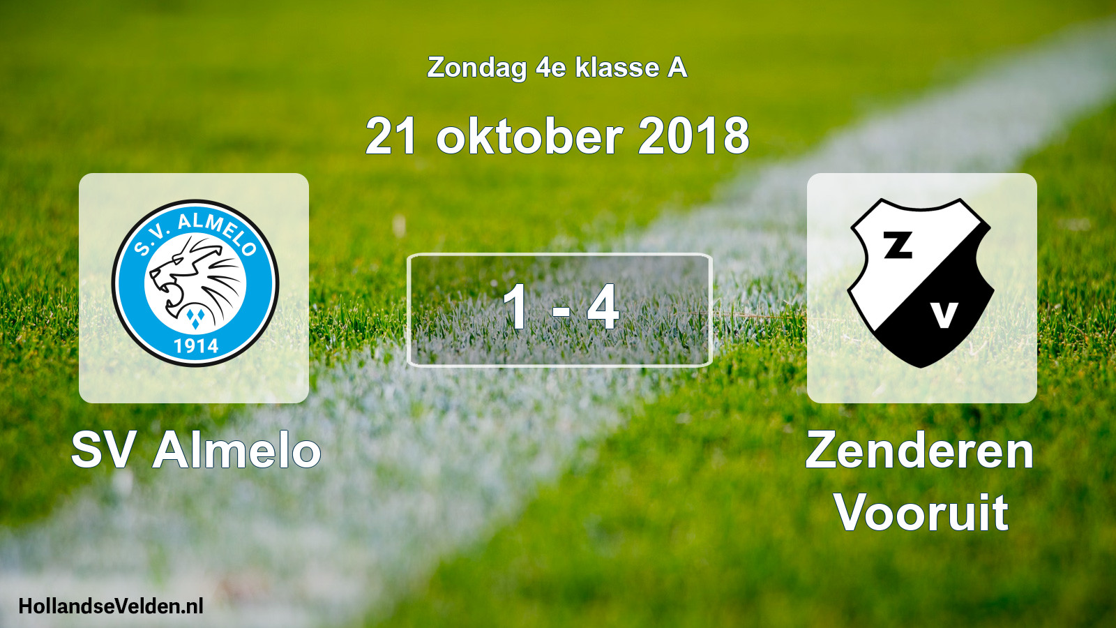 Total number of matches played: SV Almelo - Zenderen Vooruit 1 - 4 (21 October 2018)