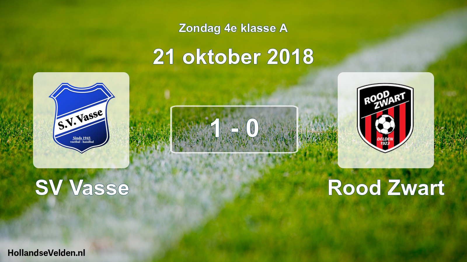 Total number of matches played: SV Vasse - Rood Zwart 1 - 0 (21 October 2018)