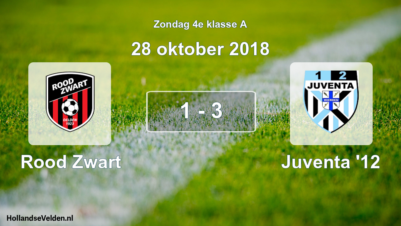 Total number of matches played: Rood Zwart - Juventa '12 1 - 3 (28 October 2018)