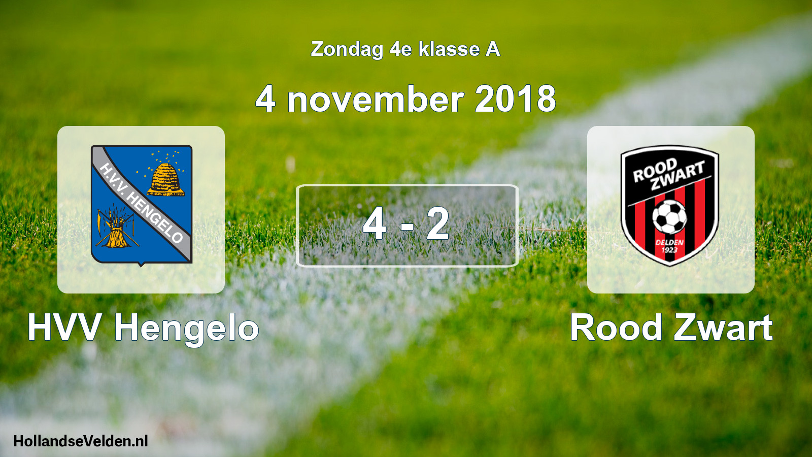 Total number of matches played: HVV Hengelo - Rood Zwart 4 - 2 (4 November 2018)