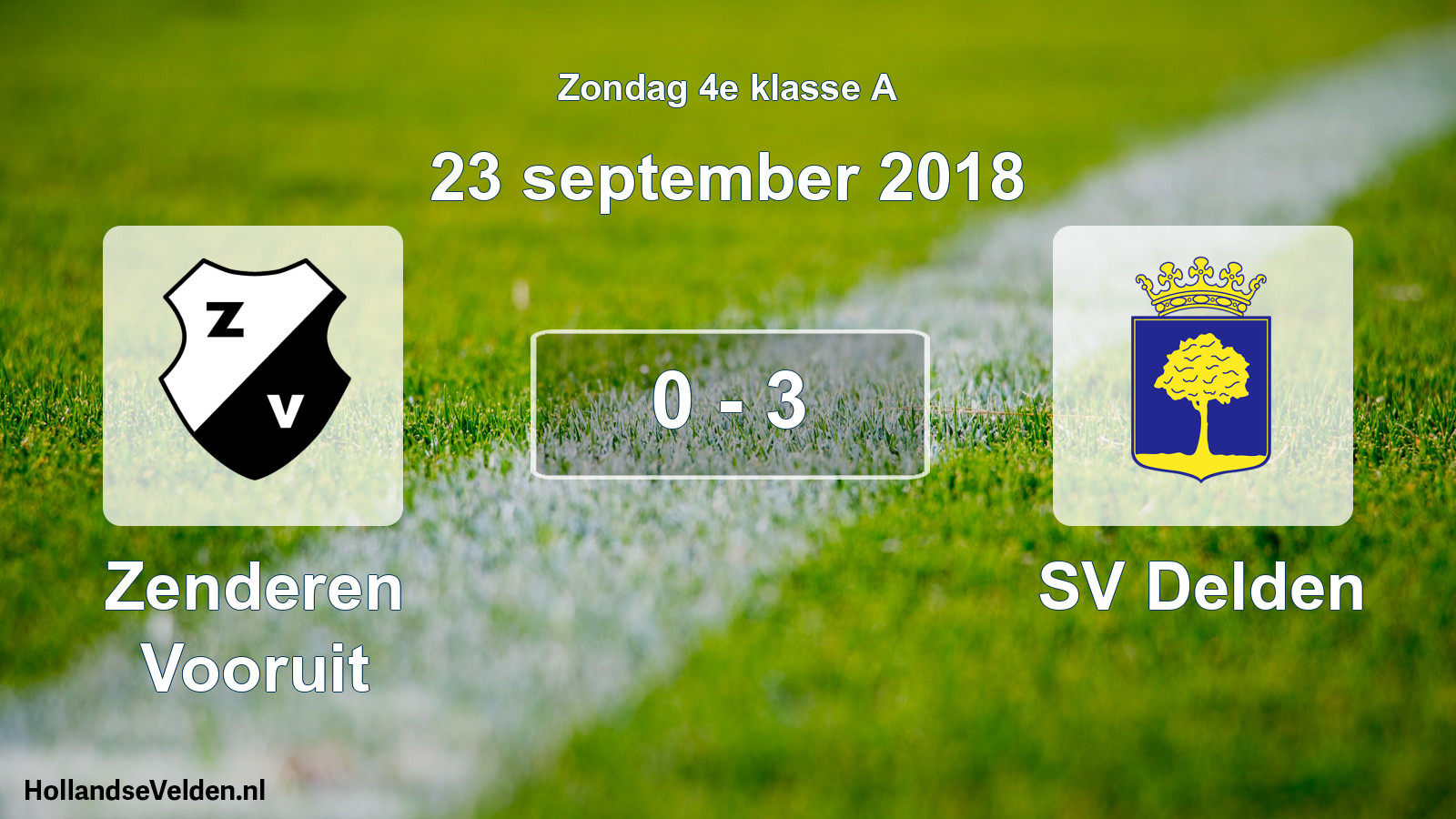 Total number of matches played: Zenderen Vooruit - SV Delden 0 - 3 (23 September 2018)