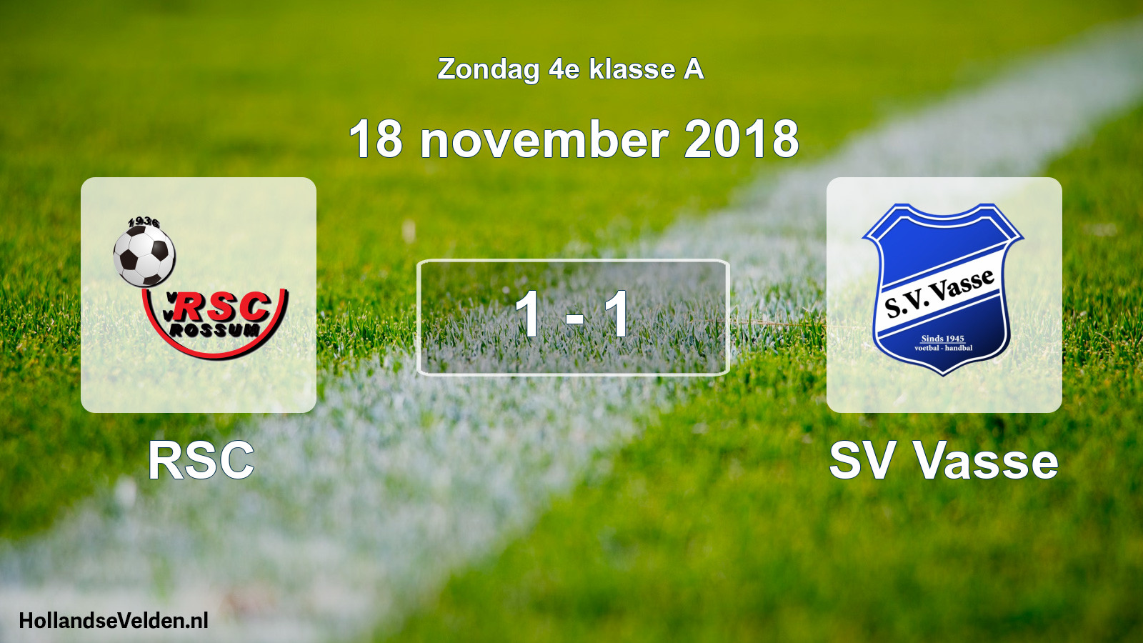 Total number of matches played: RSC - SV Vasse 1 - 1 (18 November 2018)