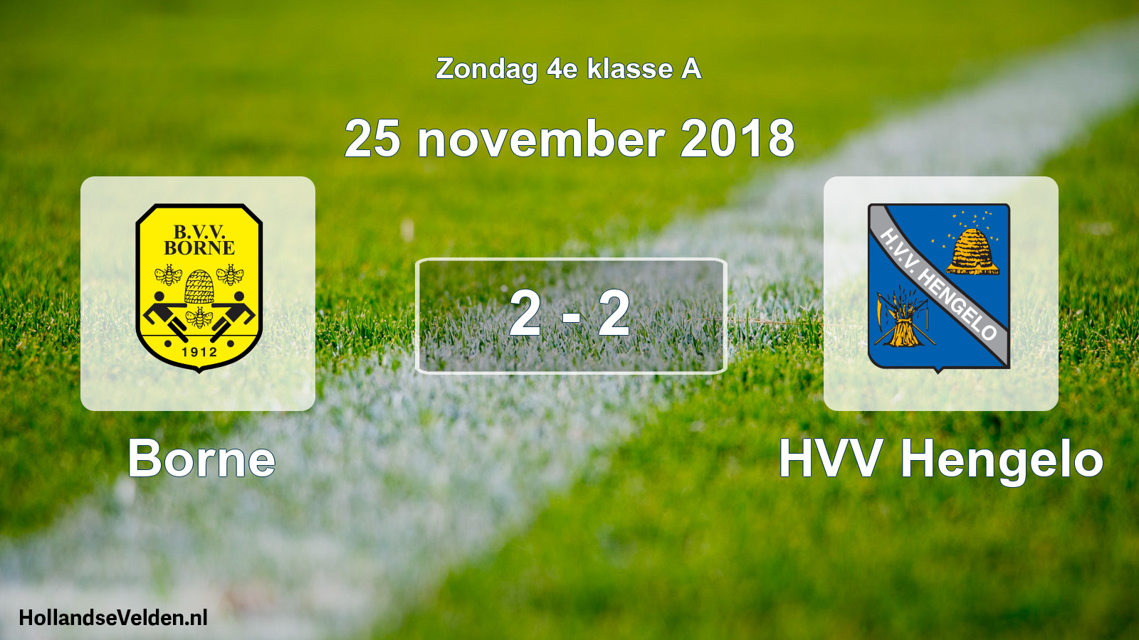 Total number of matches played: Borne - HVV Hengelo 2 - 2 (25 November 2018)