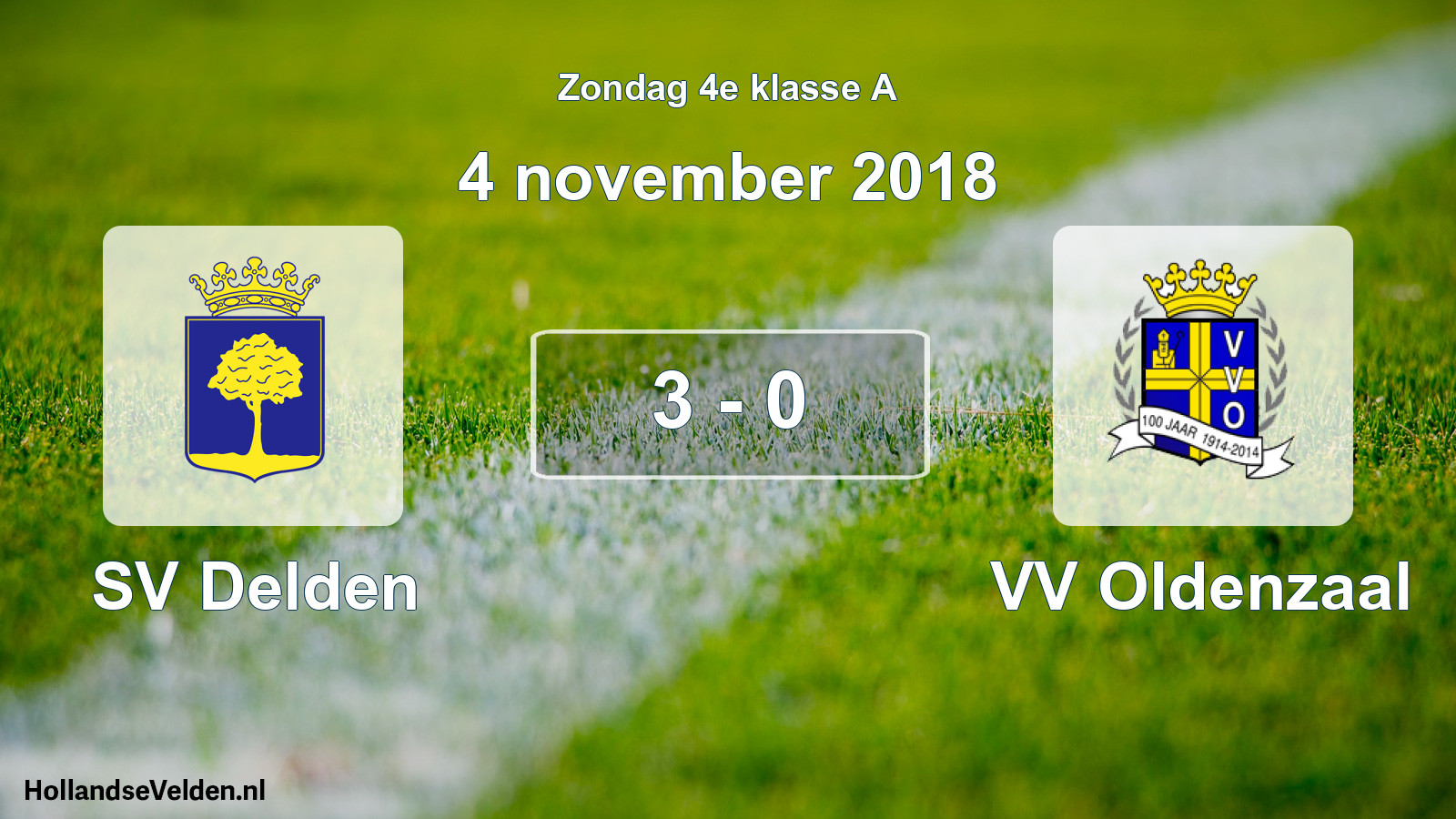 Total number of matches played: SV Delden - VV Oldenzaal 3 - 0 (4 November 2018)