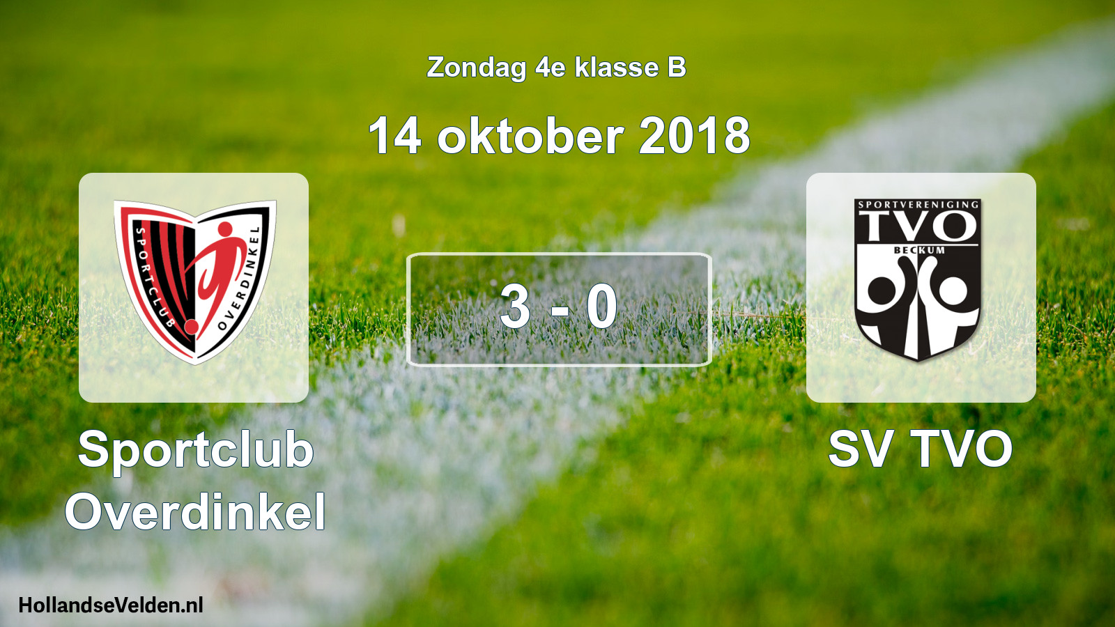 Total number of matches played: Sportclub Overdinkel - SV TVO 3 - 0 (14 October 2018)