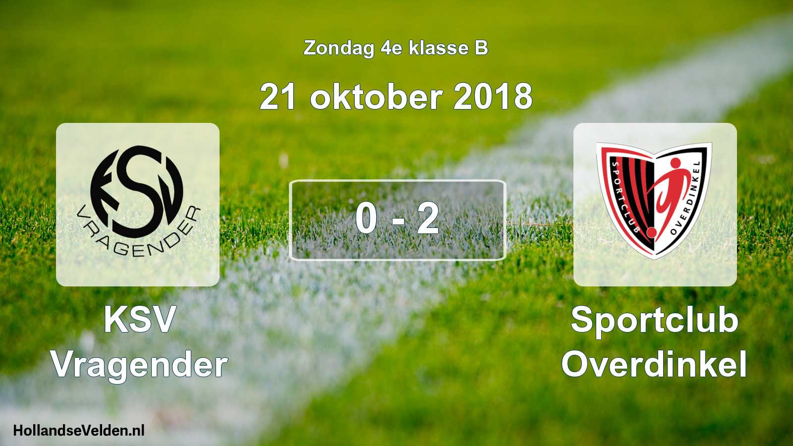 Total number of matches played: KSV Vragender - Sportclub Overdinkel 0 - 2 (21 October 2018)
