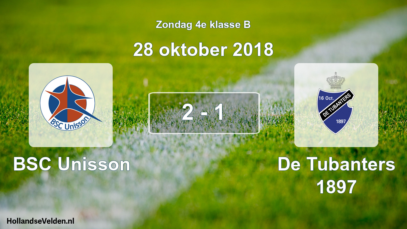 Total number of matches played: BSC Unisson - De Tubanters 1897 2 - 1 (28 October 2018)