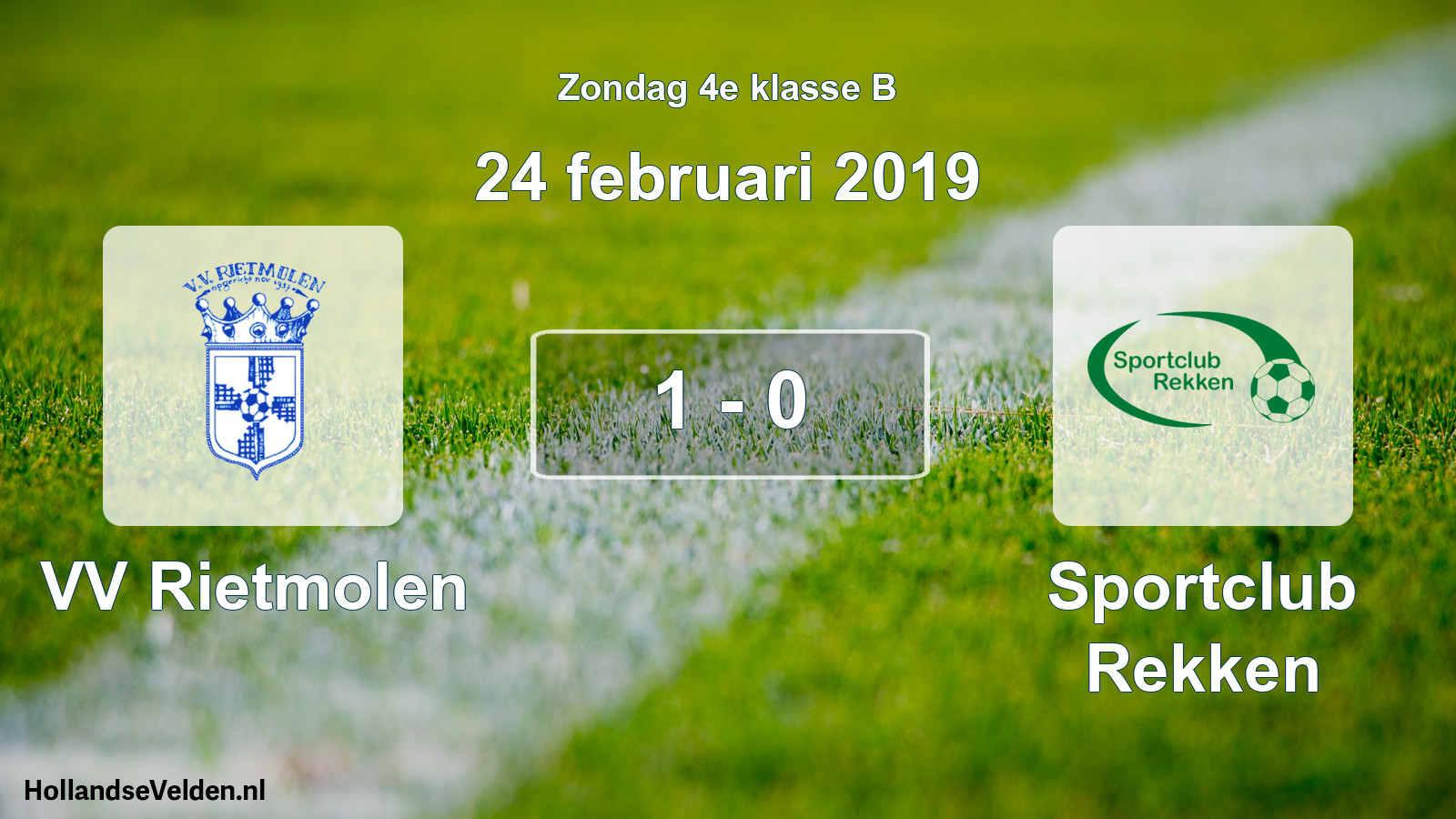 Total number of matches played: VV Rietmolen - Sportclub Rekken 1 - 0 (24 February 2019)