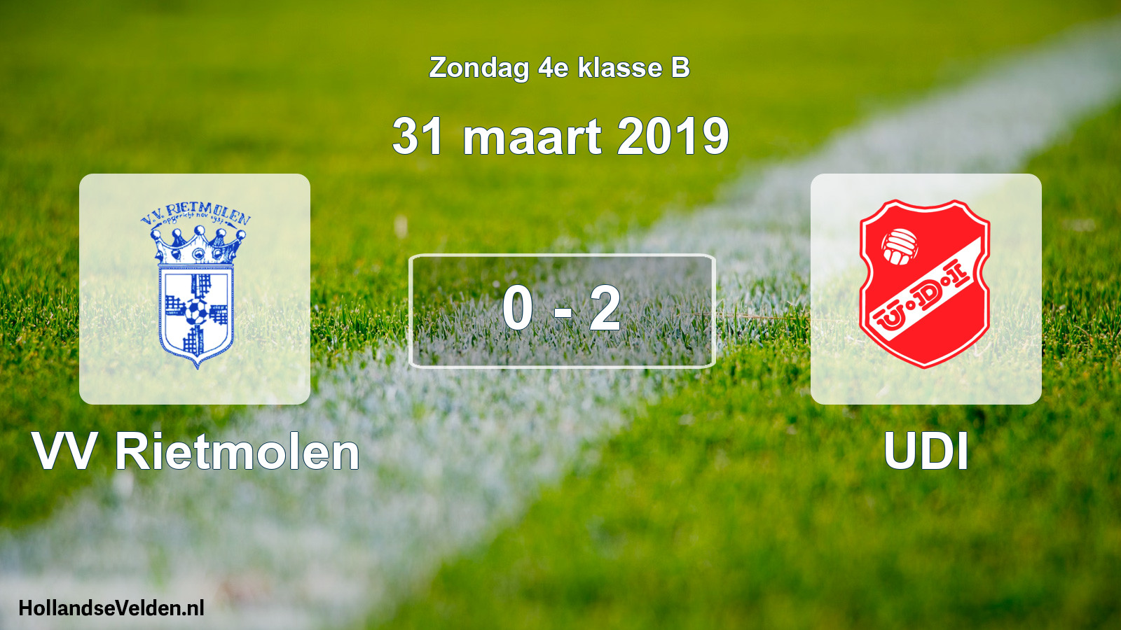 Total number of matches played: VV Rietmolen - UDI 0 - 2 (31 March 2019)