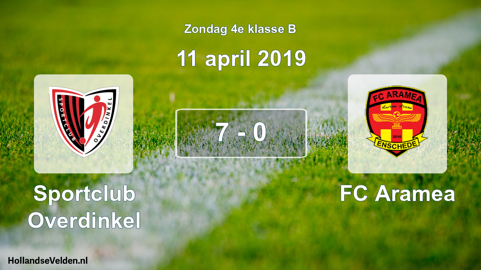 Total number of matches played: Sportclub Overdinkel - FC Aramea 7 - 0 (11 April 2019)