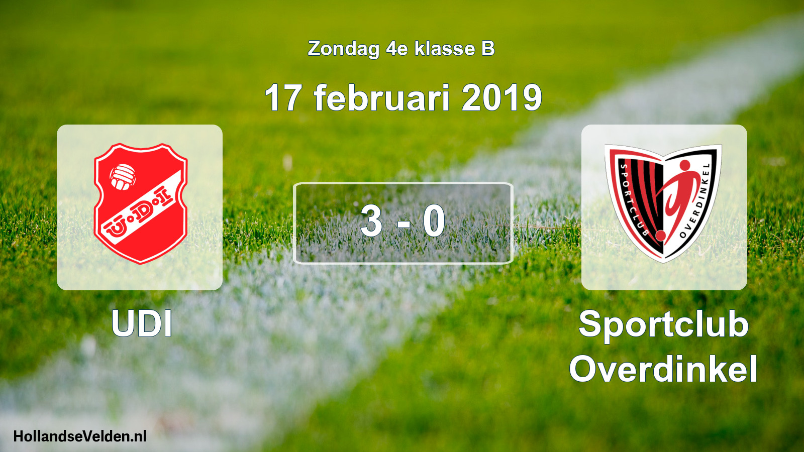 Total number of matches played: UDI - Sportclub Overdinkel 3 - 0 (17 February 2019)