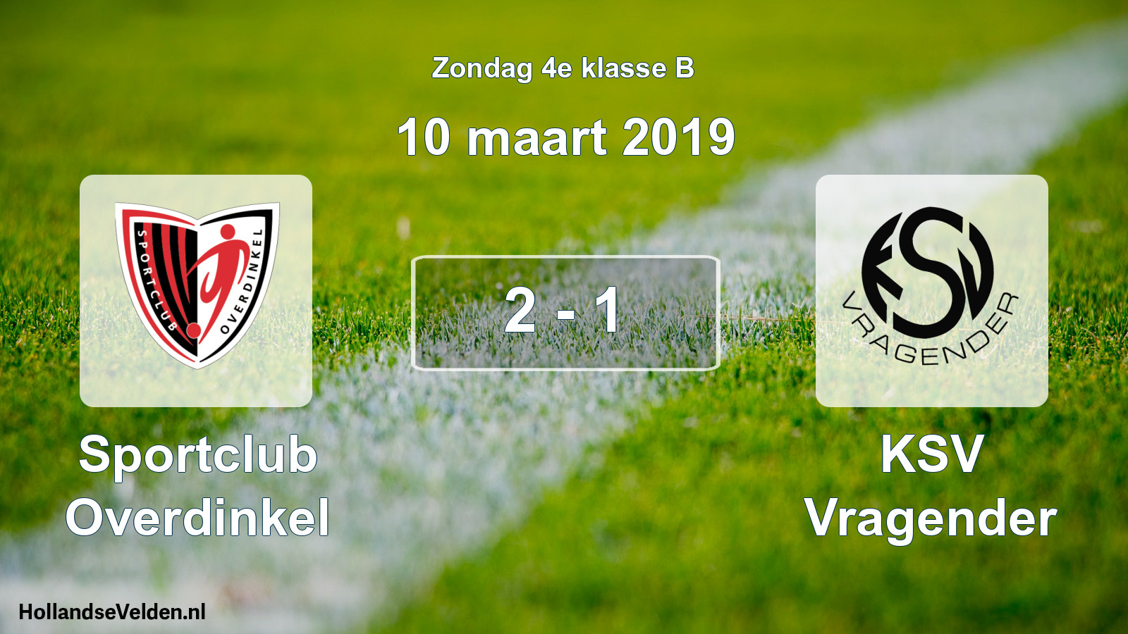 Total number of matches played: Sportclub Overdinkel - KSV Vragender 2 - 1 (10 March 2019)