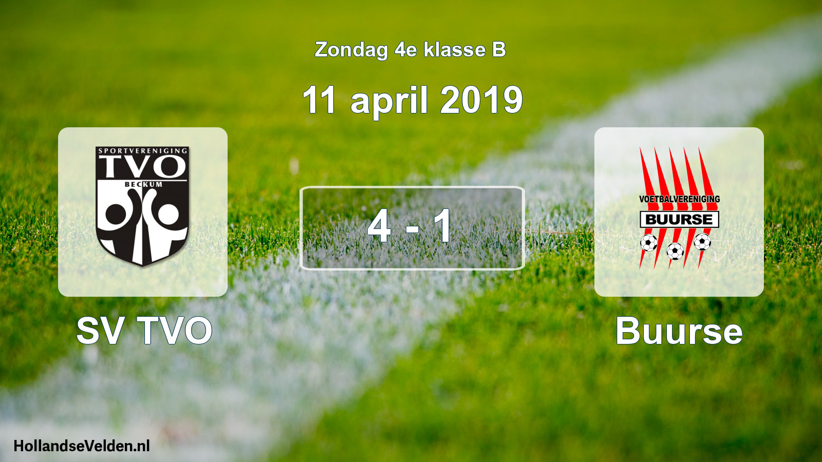 Total number of matches played: SV TVO - Buurse 4 - 1 (11 April 2019)