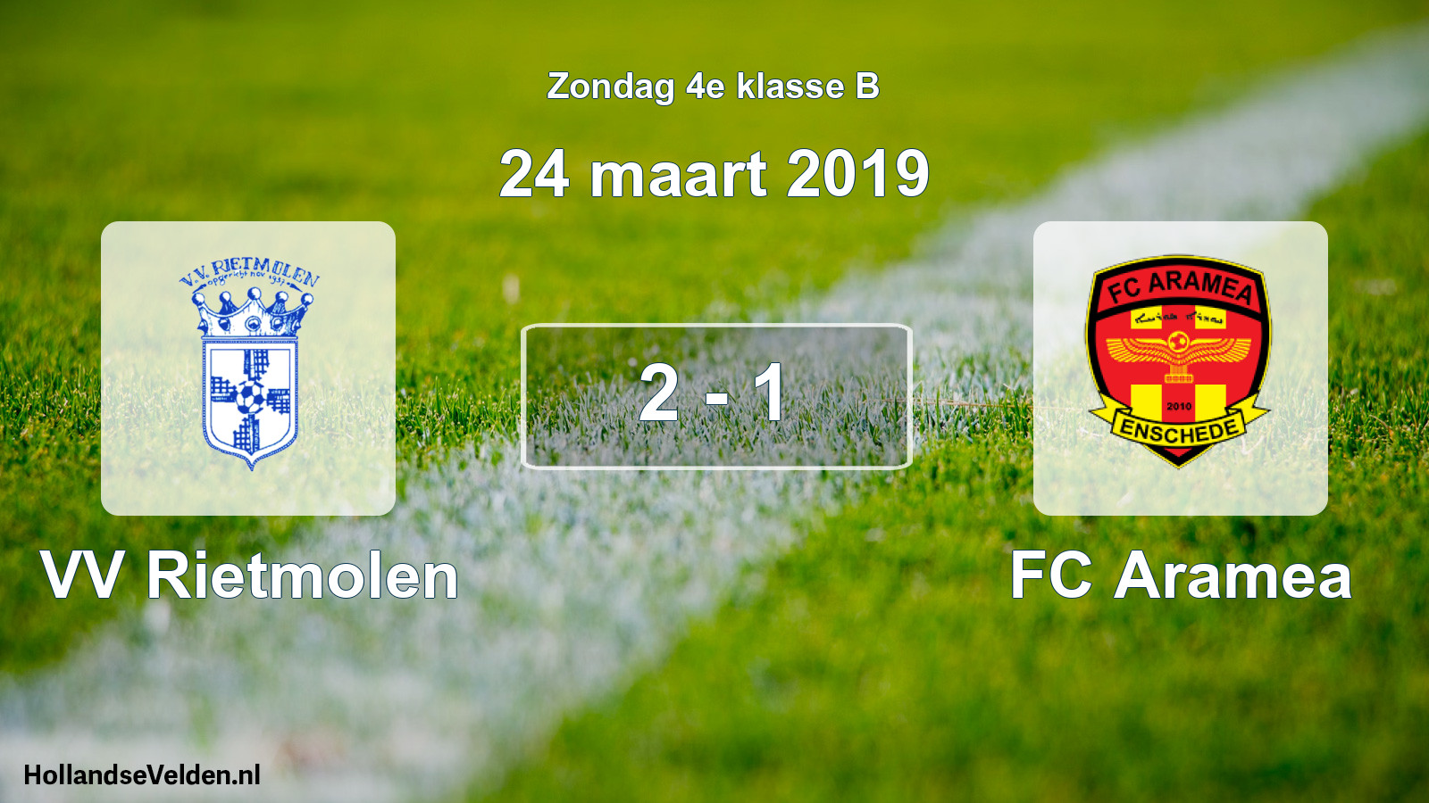 Total number of matches played: VV Rietmolen - FC Aramea 2 - 1 (24 March 2019)