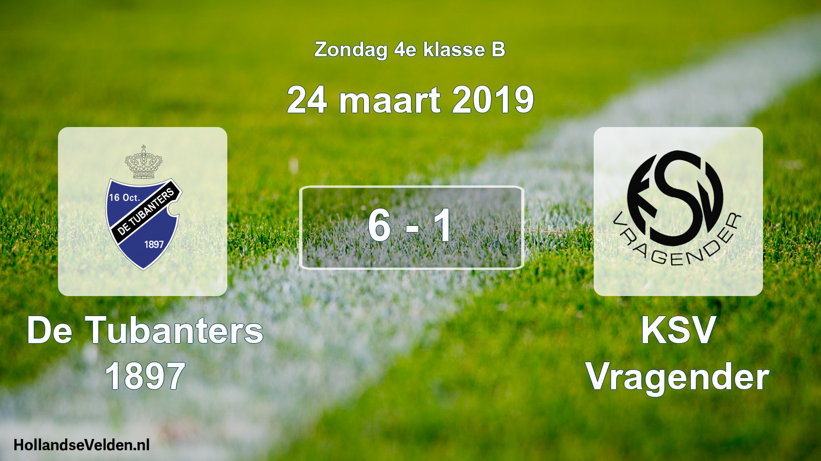 Total number of matches played: De Tubanters 1897 - KSV Vragender 6 - 1 (24 March 2019)
