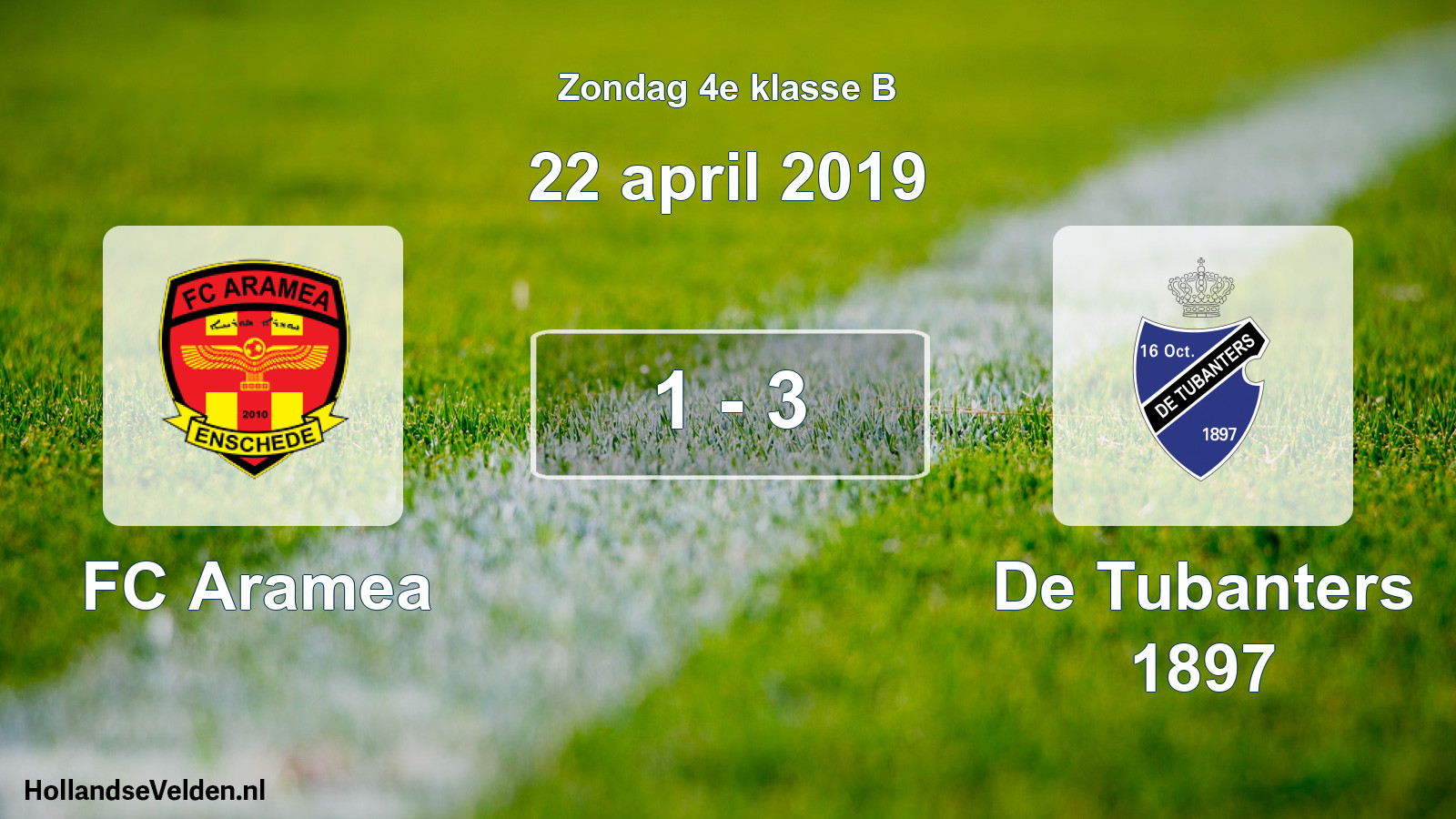 Total number of matches played: FC Aramea - De Tubanters 1897 1 - 3 (22 April 2019)