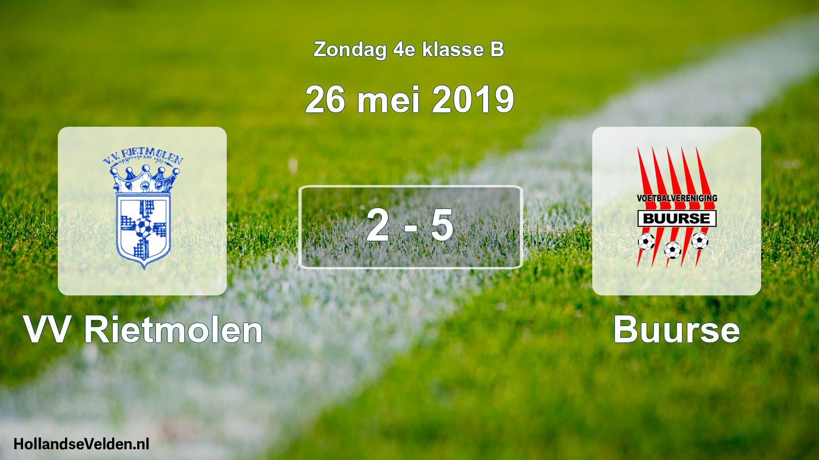 Total number of matches played: VV Rietmolen - Buurse 2 - 5 (26 May 2019)
