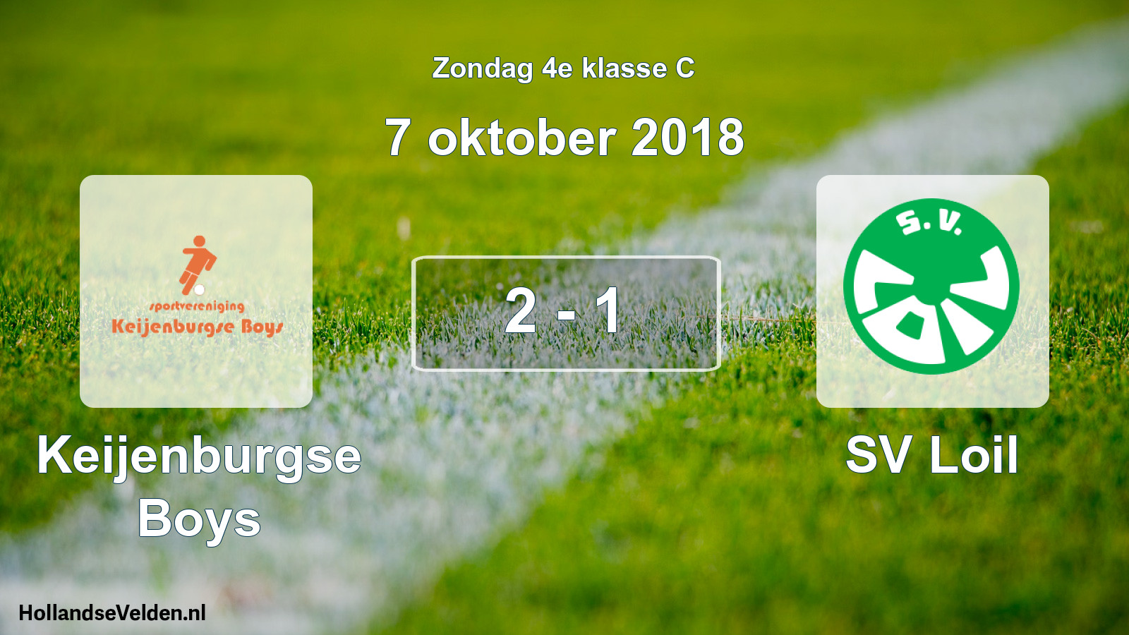 Total number of matches played: Keijenburgse Boys - SV Loil 2 - 1 (7 October 2018)