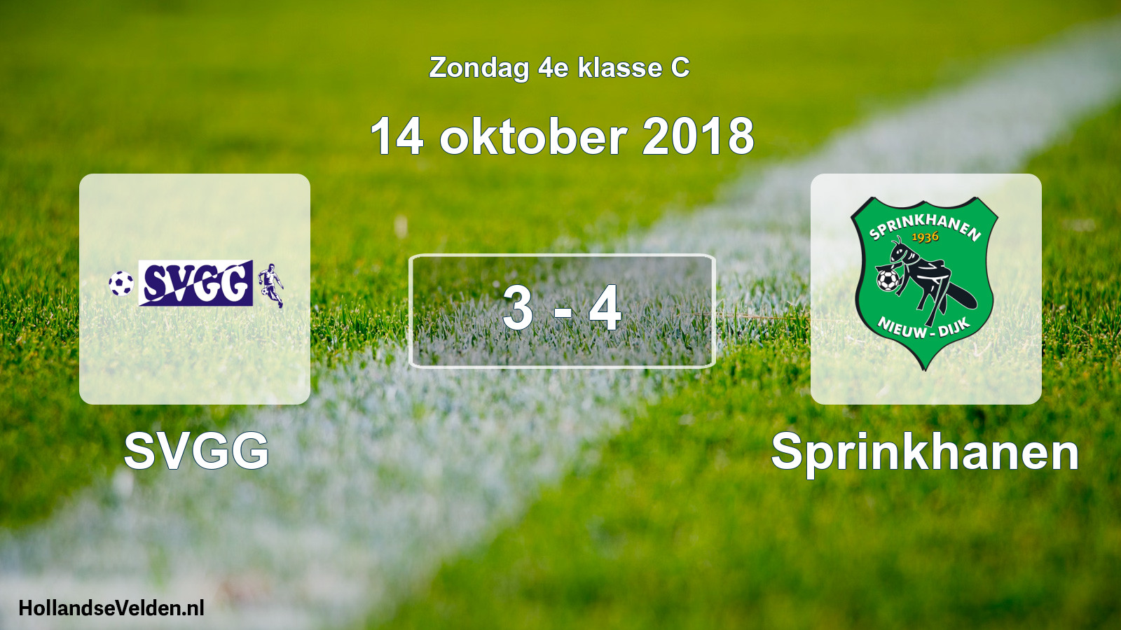 Total number of matches played: SVGG - Sprinkhanen 3 - 4 (14 October 2018)