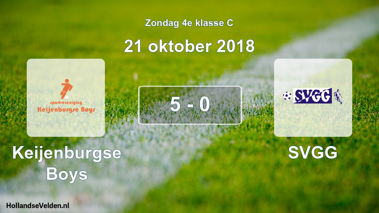 Total number of matches played: Keijenburgse Boys - SVGG 5 - 0 (21 October 2018)