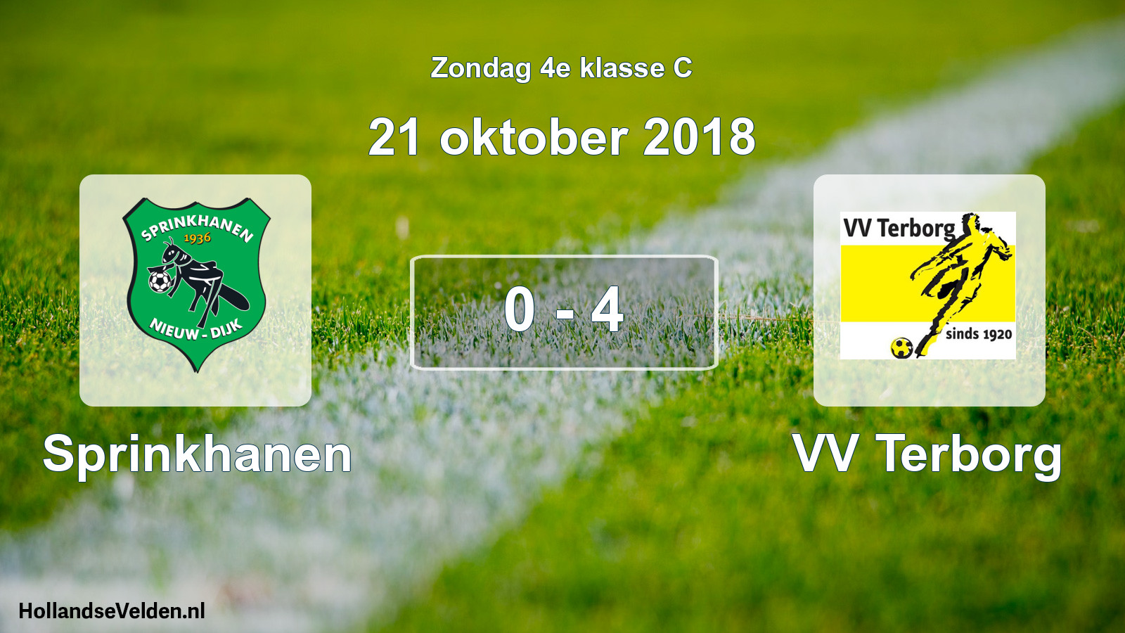 Total number of matches played: Sprinkhanen - VV Terborg 0 - 4 (21 October 2018)