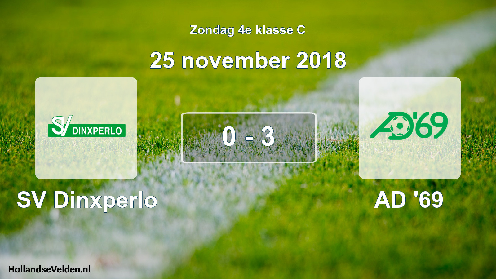 Total number of matches played: SV Dinxperlo - AD '69 0 - 3 (25 November 2018)