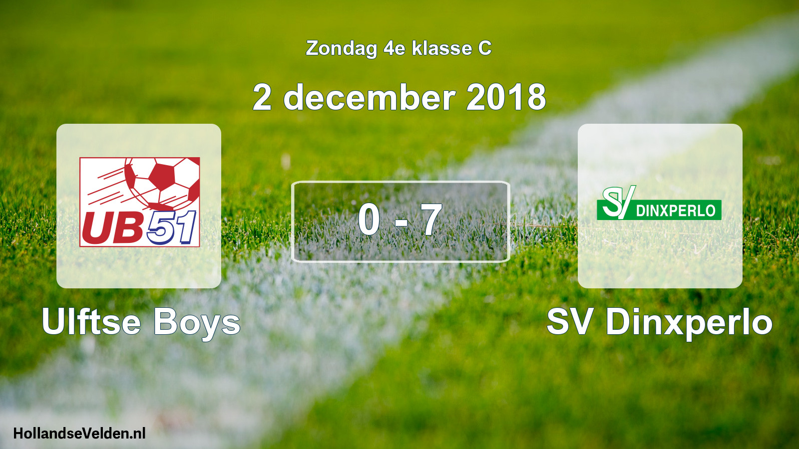 Total number of matches played: Ulftse Boys - SV Dinxperlo 0 - 7 (2 December 2018)