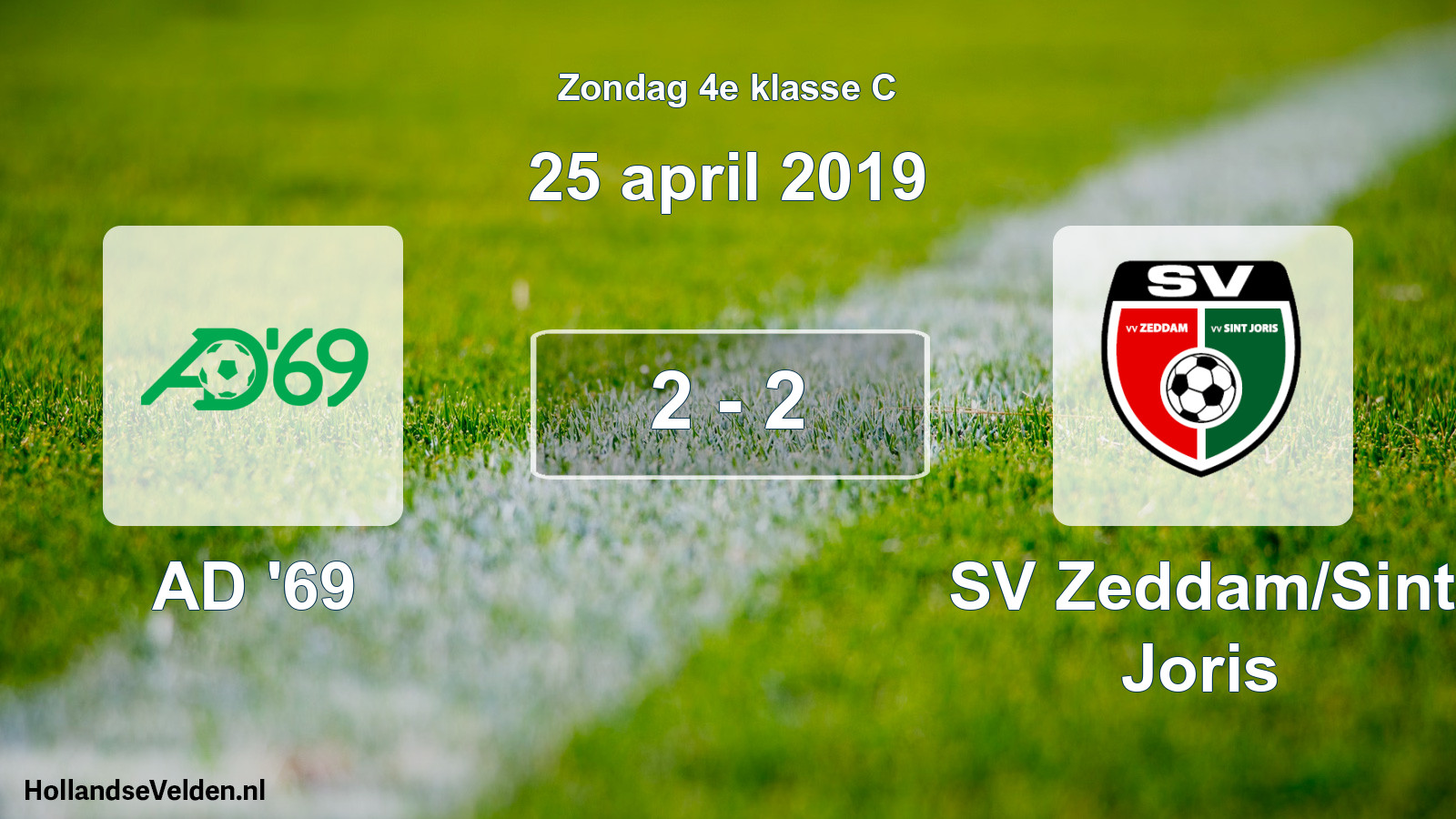 Total number of matches played: AD '69 - SV Zeddam/Sint Joris 2 - 2 (25 April 2019)