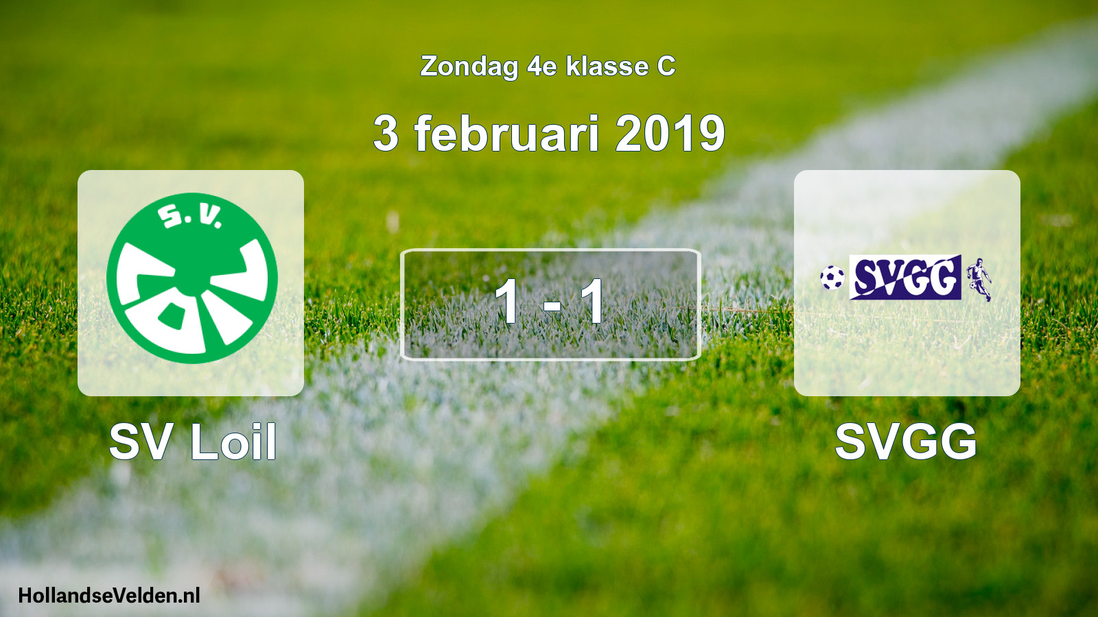 Total number of matches played: SV Loil - SVGG 1 - 1 (3 February 2019)